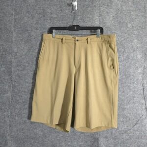 Dunning Golf Shorts Mens 36 Brown Chino Flat Front Casual Solid 9" Inseam Preppy